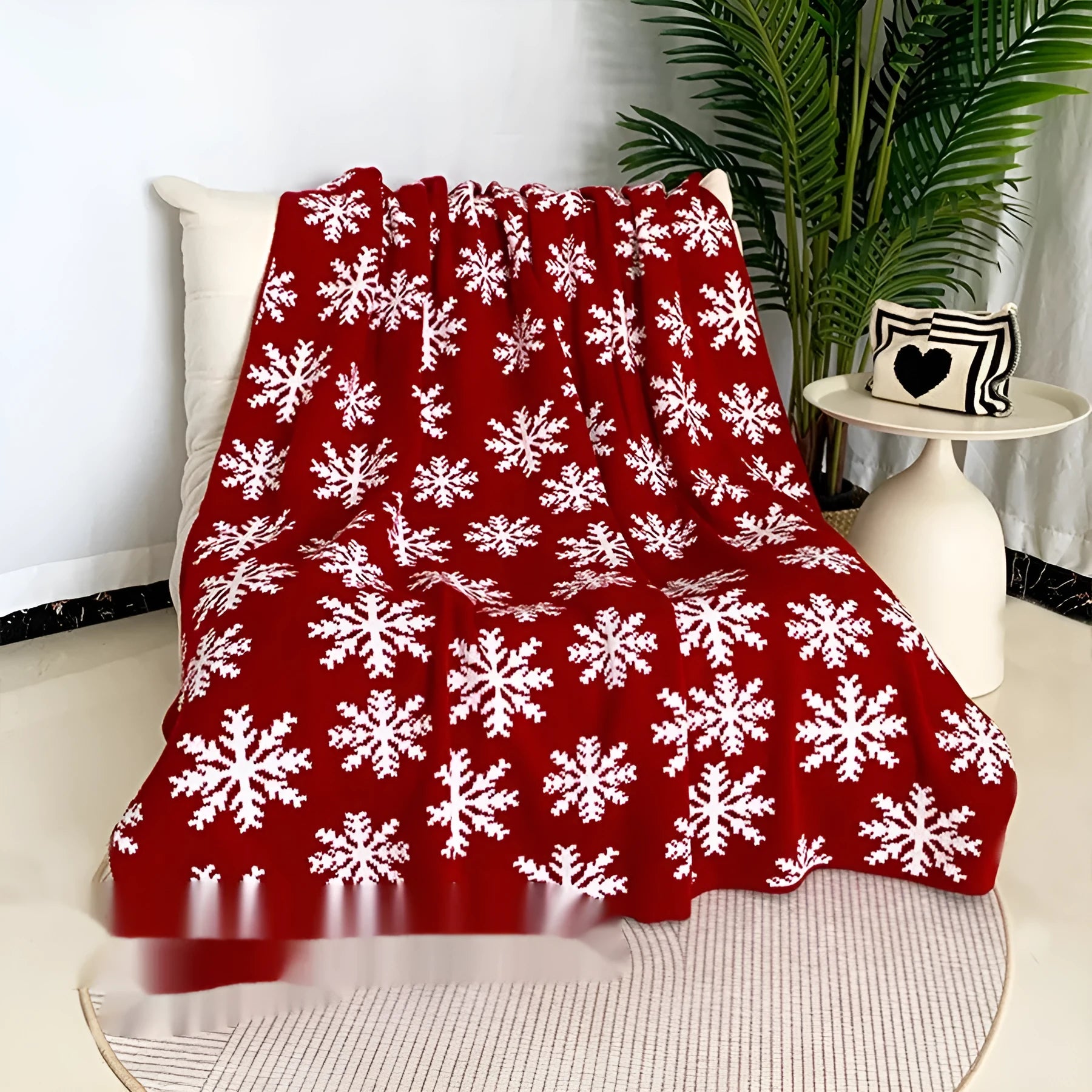 Personalised acrylic Christmas blanket with reindeer pattern, size 110x130cm