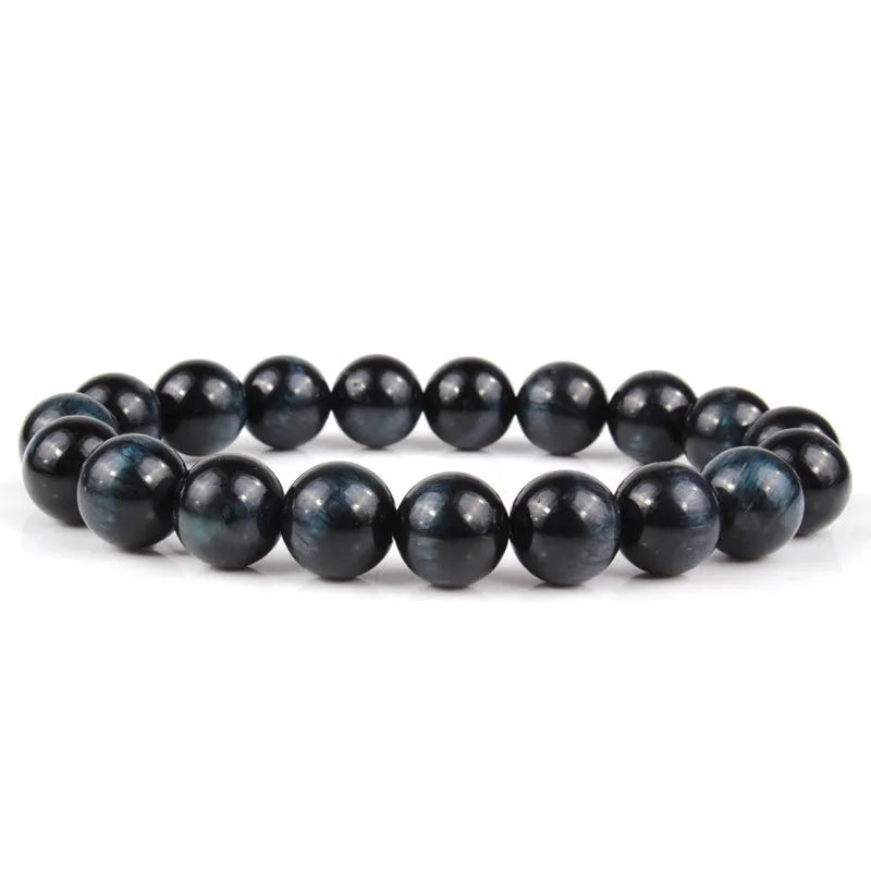 Natural tiger eye crystal bracelet with round beads in a choice of colours and sizes.
