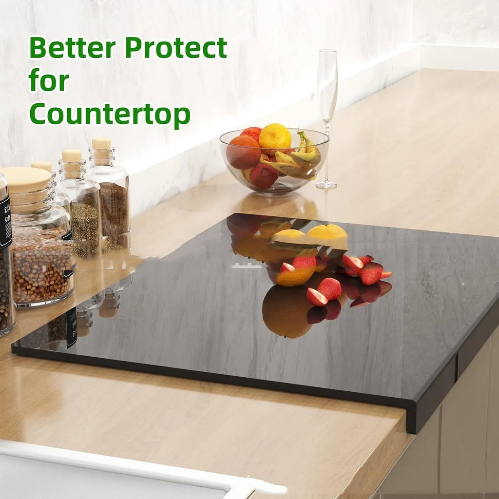 Black transparent acrylic chopping board with three size options 30x20cm, 40x30cm, 45x32cm
