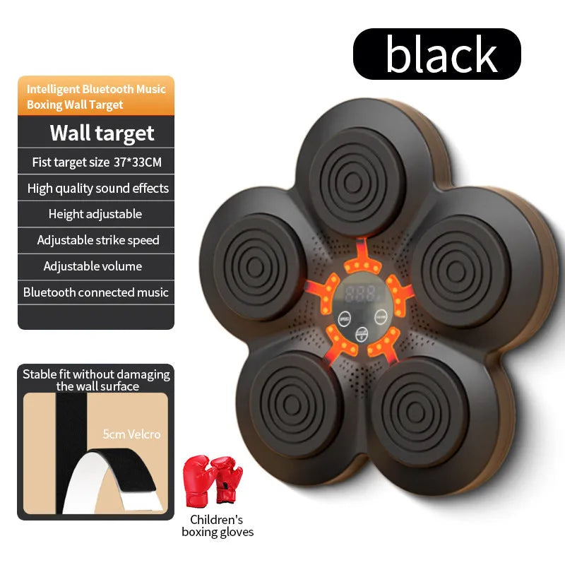 Children's ABS boxing target training equipment shown with adult gloves, children's gloves or no gloves options