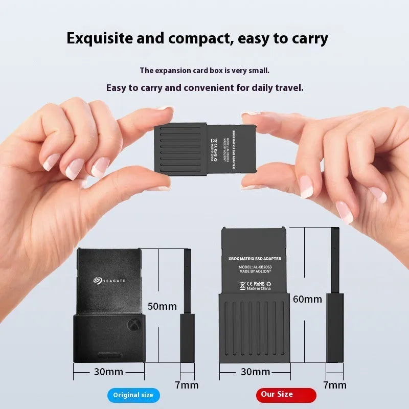 Aluminium alloy Xbox Series S/X hard disk switching box with screwdriver and manual