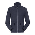 Men's fleece-lined thickened lamb wool fleece jacket cardigan in army green, loose fit, zip front, polar fleece fabric