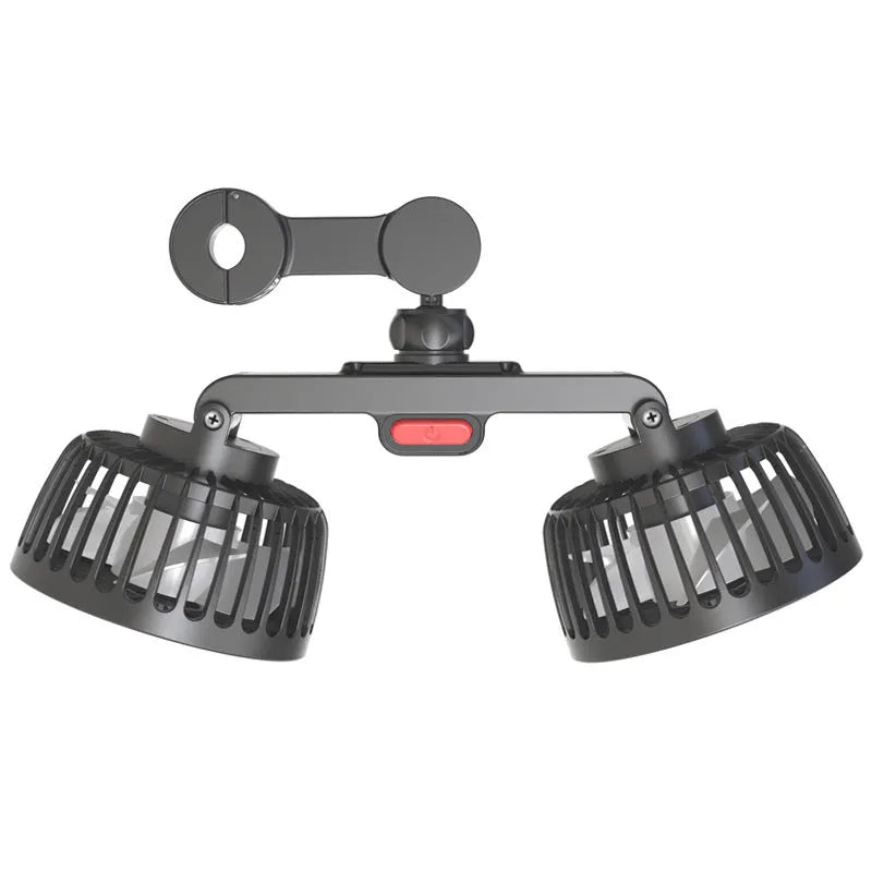 Black car USB rear pillow single head fan with multifunctional adjustment for vehicle cabin cooling