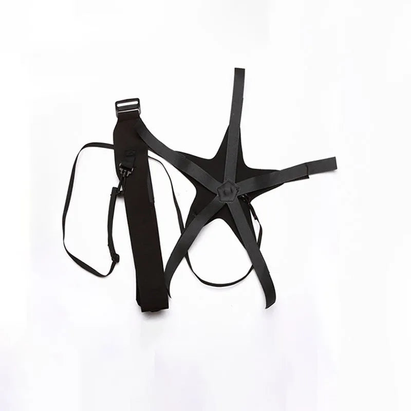 Black football training juggling belt with a 2-metre long cord made from diving suit fabric.