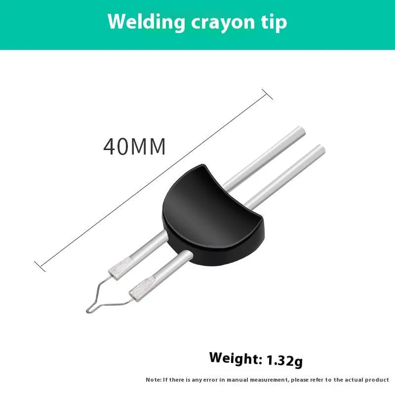 Handheld battery-powered instant welding crayon with plastic tungsten wire for leather and wax repair