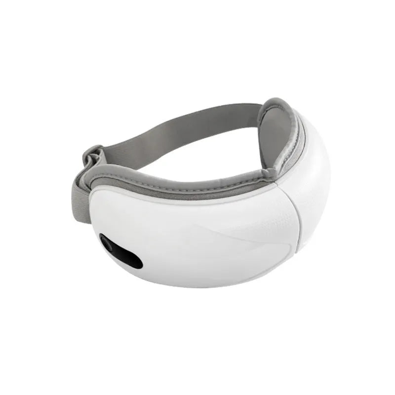 White rechargeable eye massager with airbag massage and hot compress function