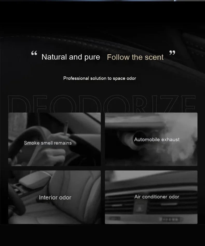 Solar-powered car aromatherapy perfume unit with decorative design and fragrance options