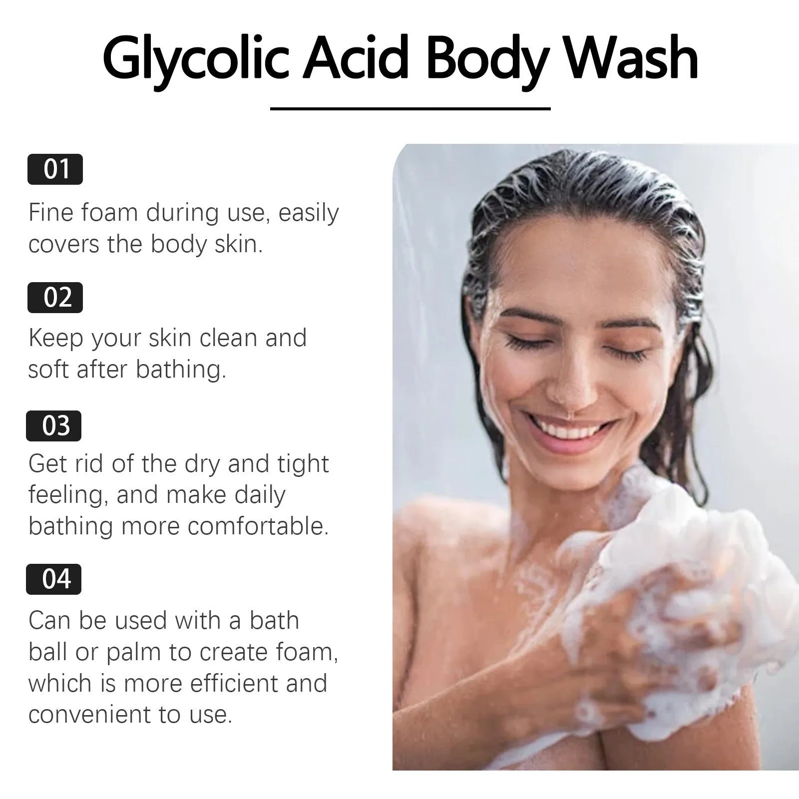100ml soothing shower gel with glycolic acid, retinol and azelaic acid