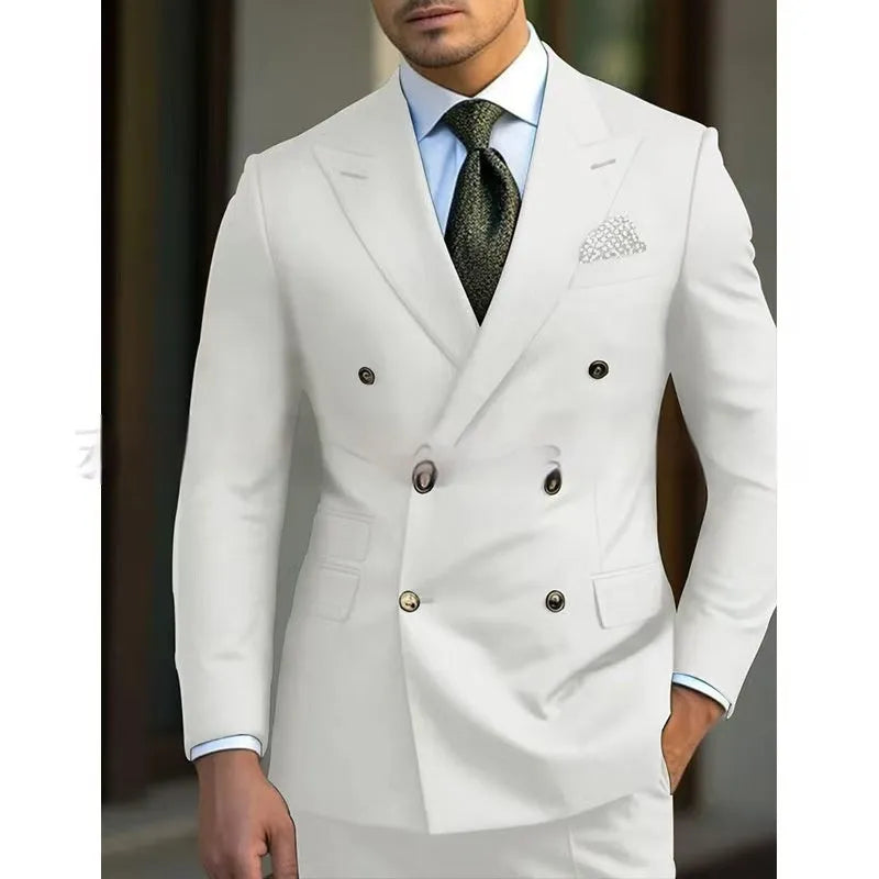Men's regular fit two-piece suit in a light business style, shown in a choice of colours.