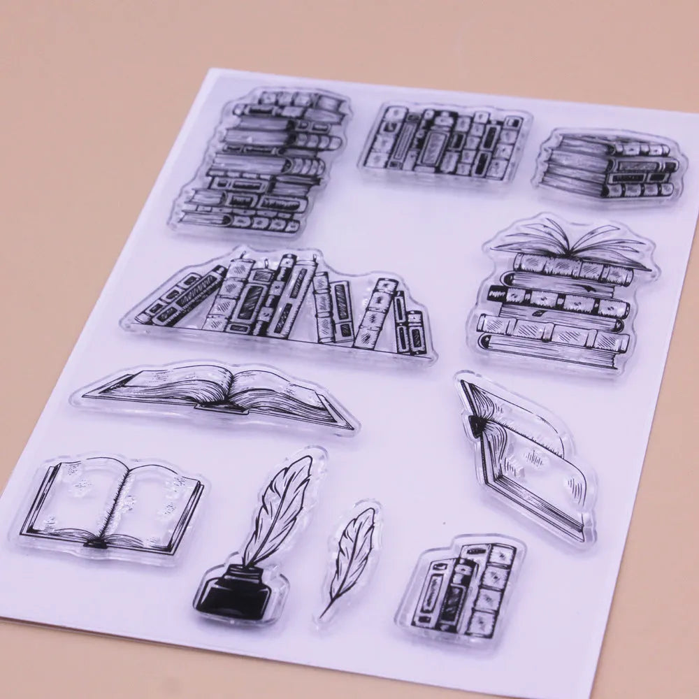 Transparent silicone stamp with seal pattern for book hand account and card crafts