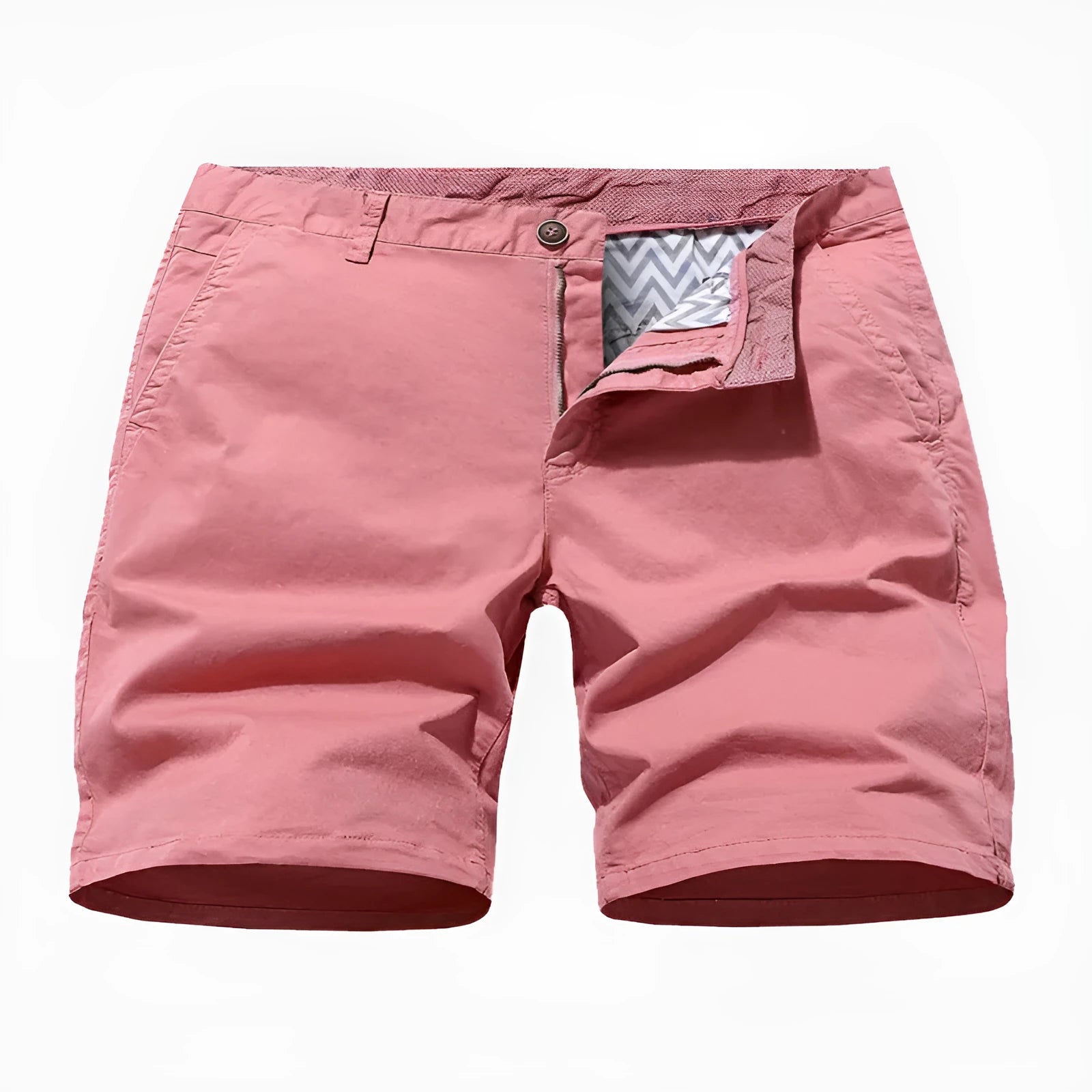 Man wearing loose-fitting blue denim casual shorts with an elasticated waistband.