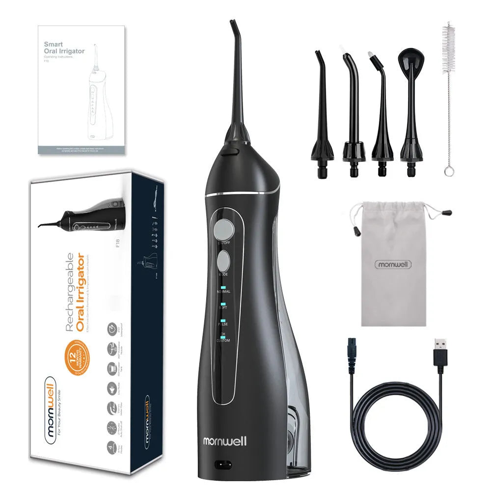Black Prooral portable oral irrigator electric water flosser for adult home dental care