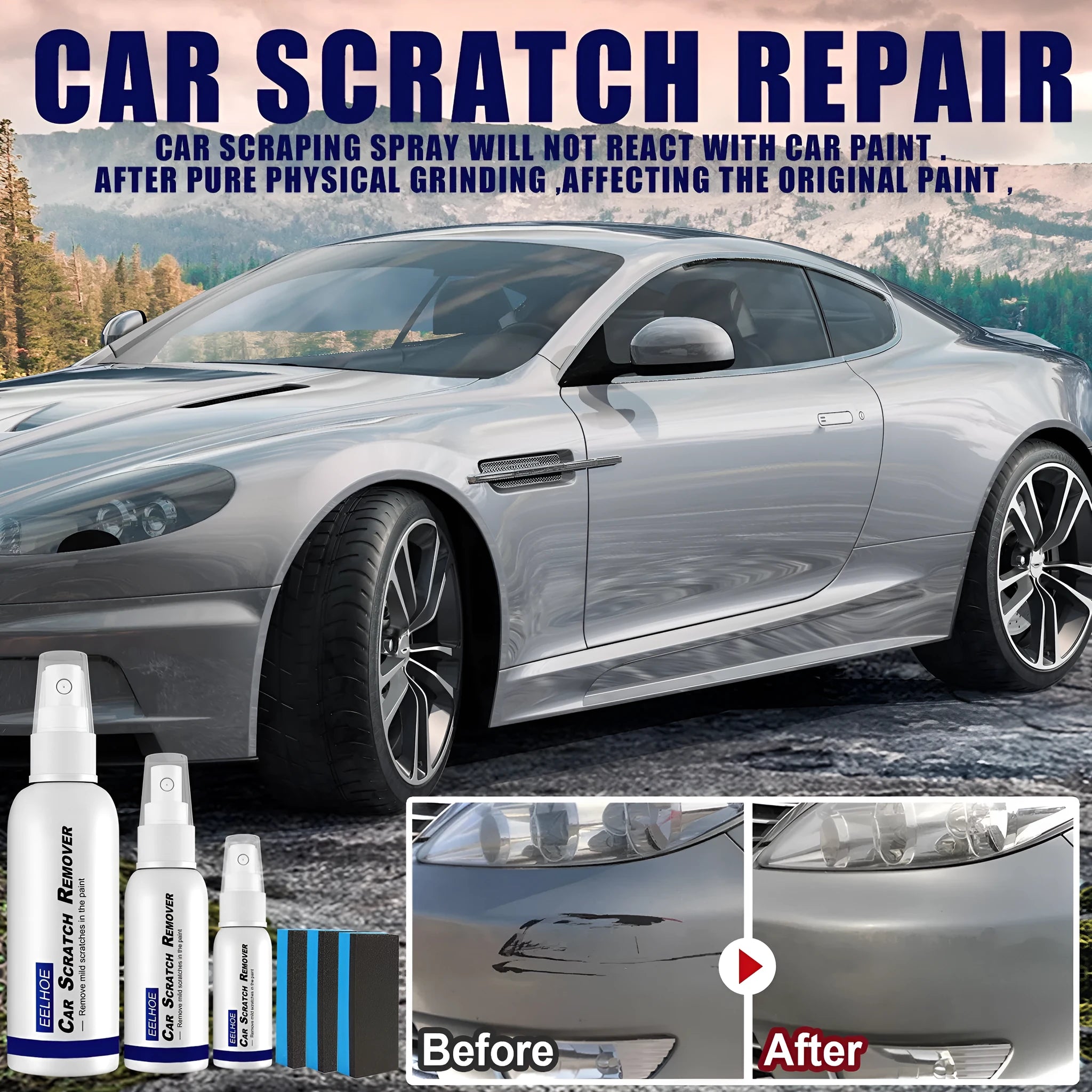 Car scratch repair spray bottle for paint surface scratch removal and sealing glaze coating renovation