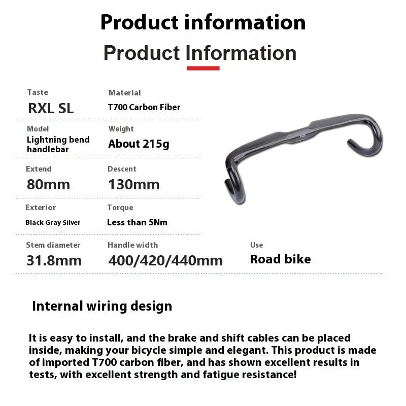 Carbon fibre road bicycle drop handlebars in black grey silver, showing UD weave pattern.