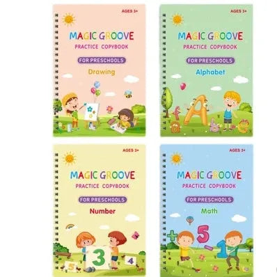 Children's handwriting training set with groove magic practice posts and ten refills