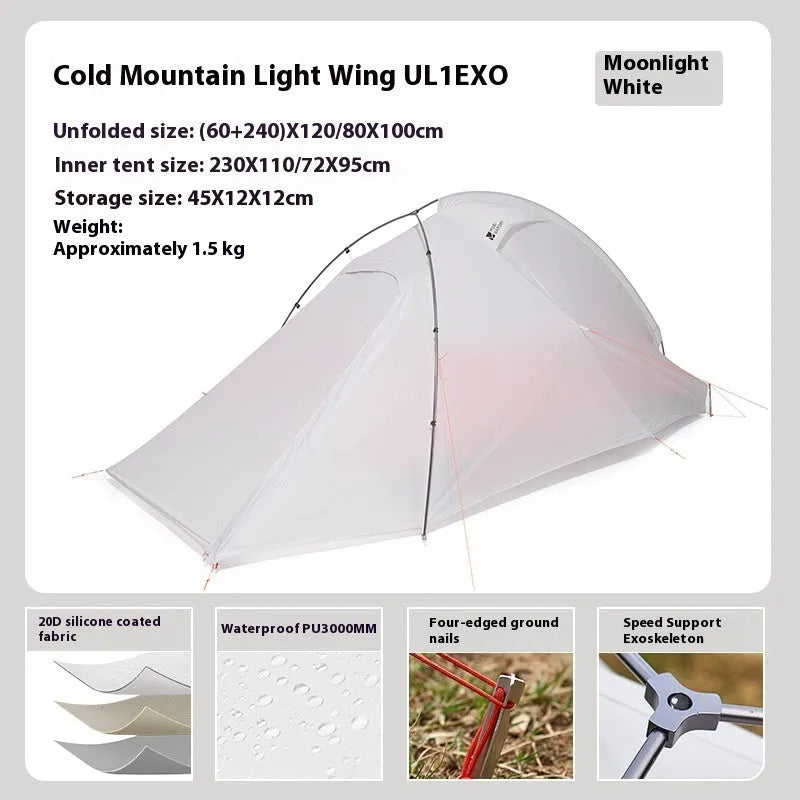 Double-size rainproof windproof floor mat for Cold Mountain UL2 EXO tent, outdoor camping groundsheet