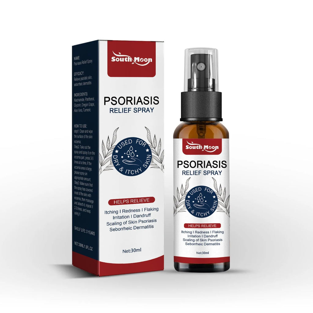 30ml bottle of body care spray for skin relief with glycerin and aloe vera.