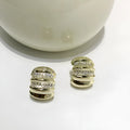 Minimally irregular geometric metal stud earrings in silver finish with 2.5cm drop