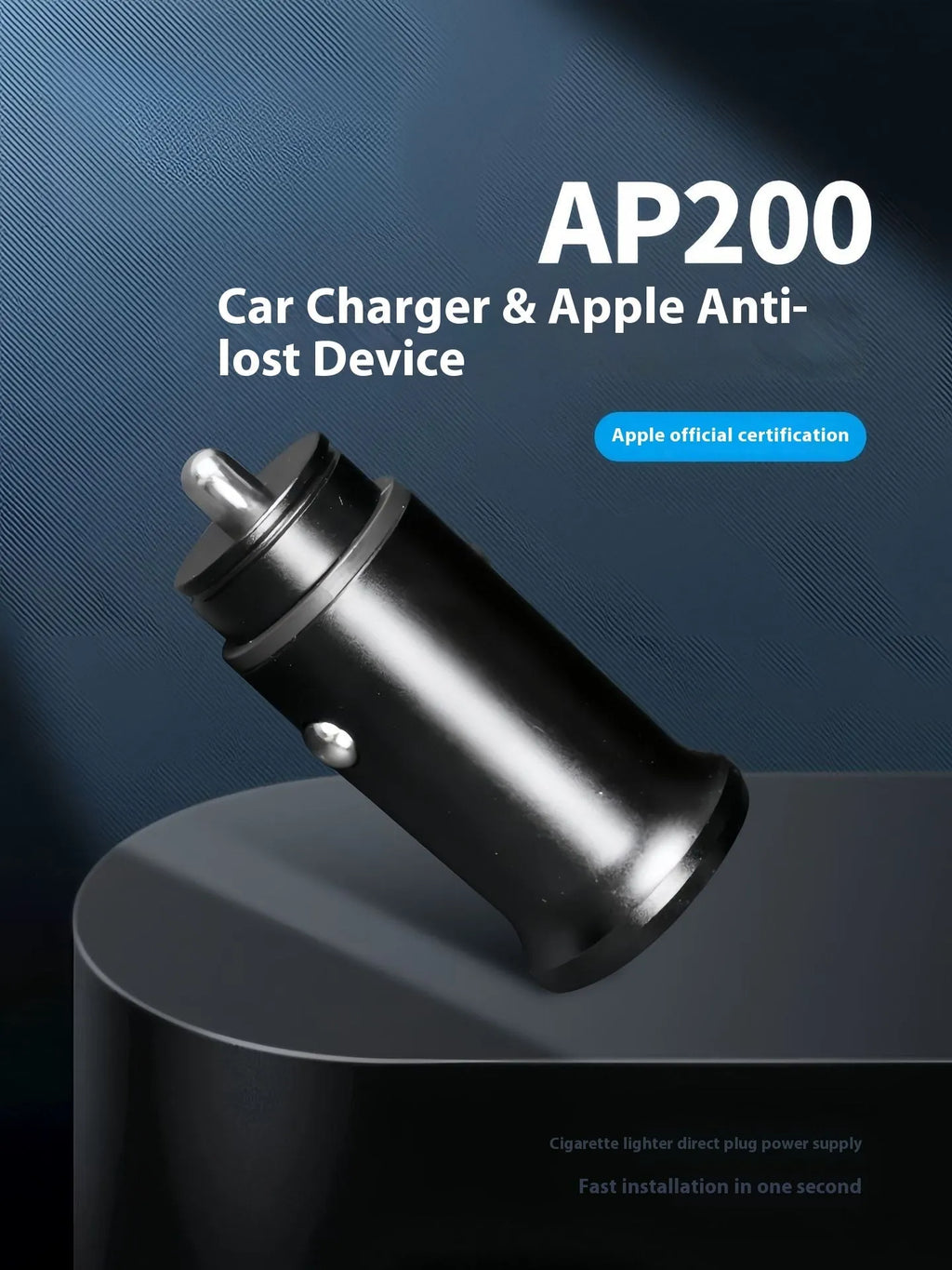 Black ABS plastic car charger GPS locator for vehicle tracking and anti-theft security.