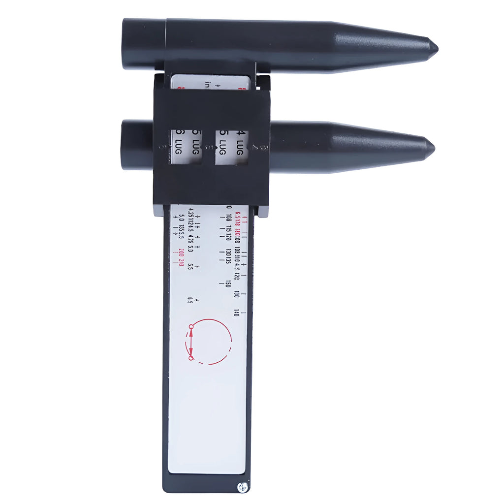 Digital hole distance measuring tool for wheel hub modification with electronic display