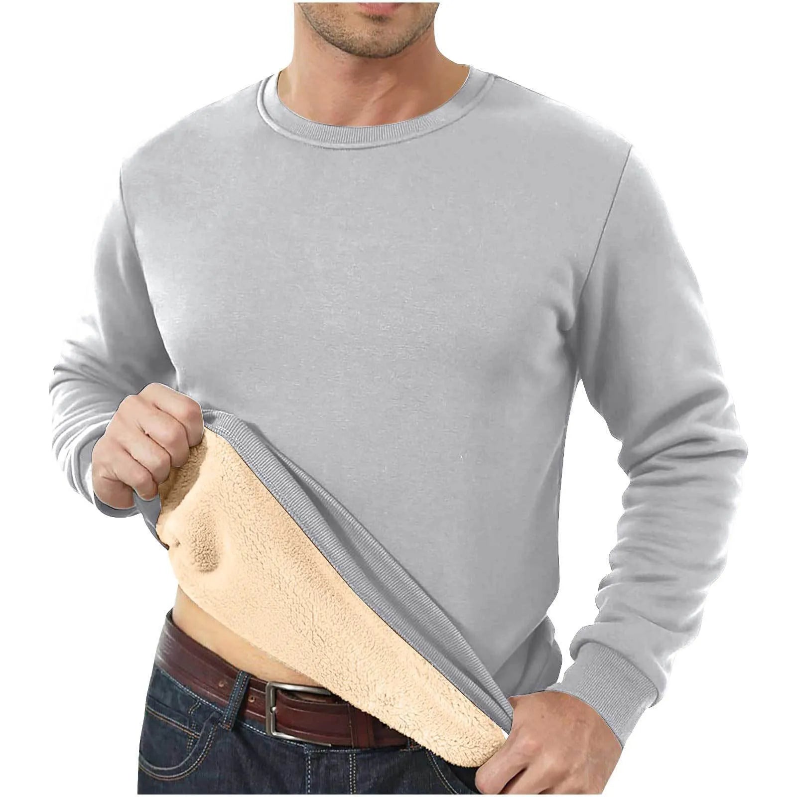 Solid colour loose fit cashmere blend pullover sweater with round neck and long sleeves on model