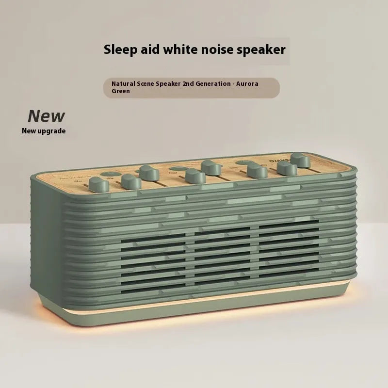White noise sleep machine with Bluetooth audio in milk brown or Aurora green, 20Hz-20KHz frequency range