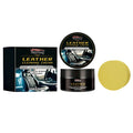 Leather cleaning cream in PET bottle with sponge applicator for car and furniture maintenance