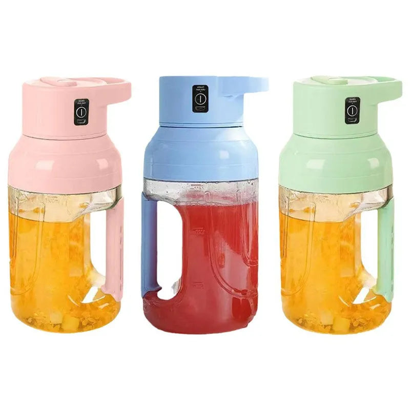 Electric portable juicer with USB charging cable and 1500ml capacity in multiple colour options