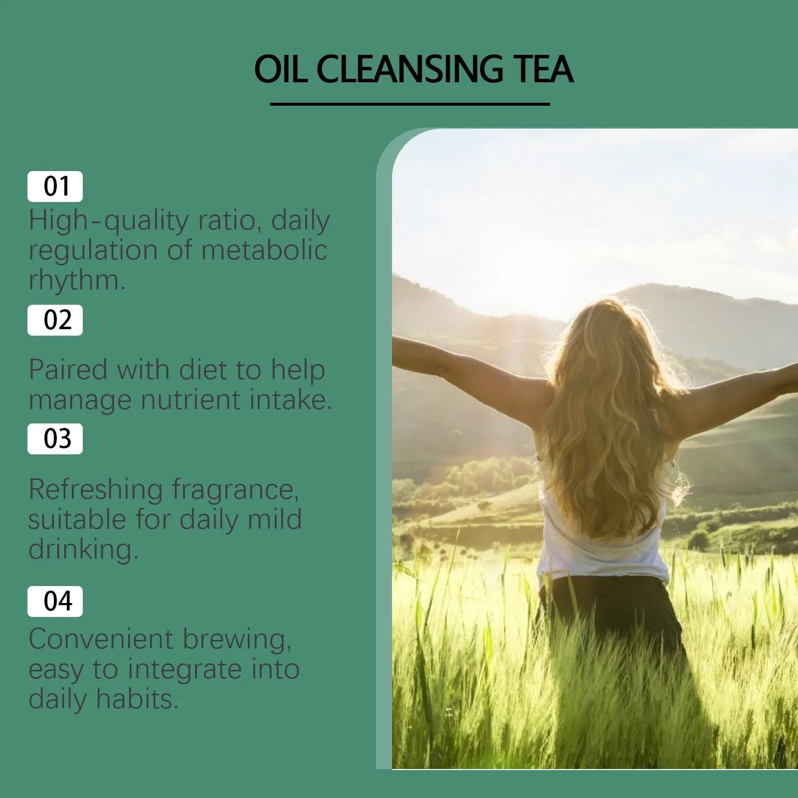 Googeer Oil Cleansing Tea Body Treatment box containing 20 individual herbal tea bags.