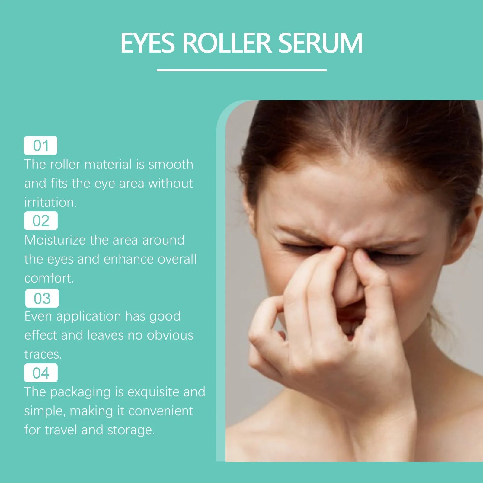 8ml Eye Care Ball bottle for mild massage around the eyes with peppermint and hyaluronic acid.