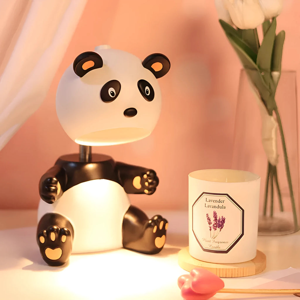 Panda aromatherapy wax home table lamp with soft night light and timer, modern simplicity style