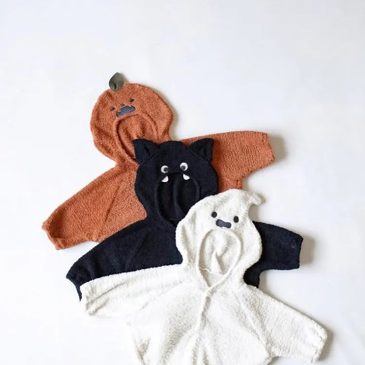 Hooded fleece baby plush top with cartoon Avatar pattern, white black or brown, suitable height 73cm to 100cm