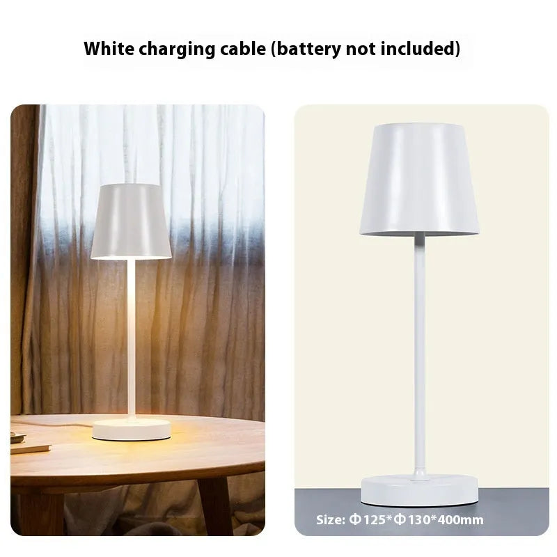 Round bottom metal table lamp with USB charging in black, American retro style for restaurant use
