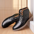 Men's brown ankle boots with side zipper and rubber sole on size 45