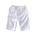 Men's loose fit linen casual trousers in a straight leg style, shown in multiple colour options