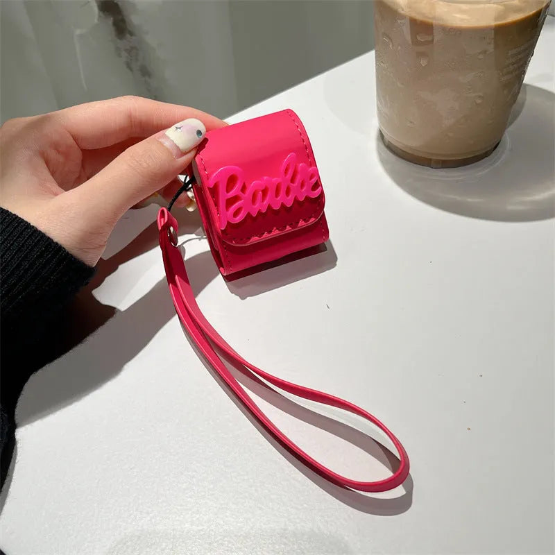 Three-dimensional Barbie letter TPU earphone sleeve with lanyard for AirPods case
