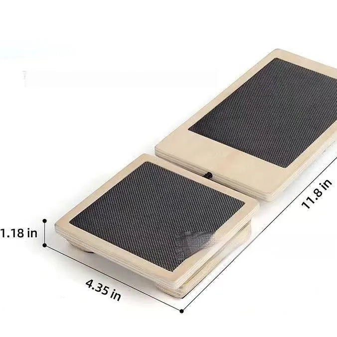 Wooden yoga foot tensioner bar solid pine wood 11.8x4.35x1.18 inch on floor