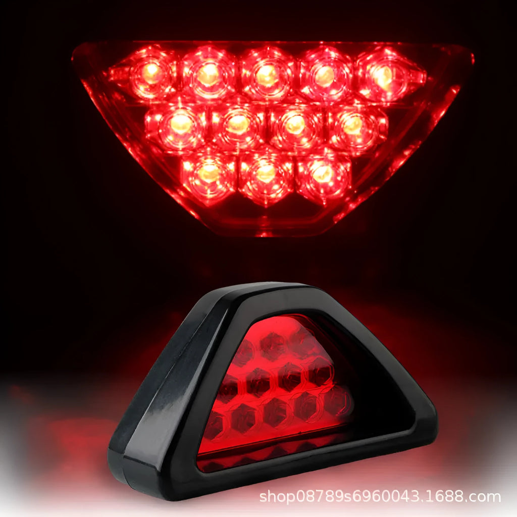 Universal LED triangle brake warning light for vehicles with colour options