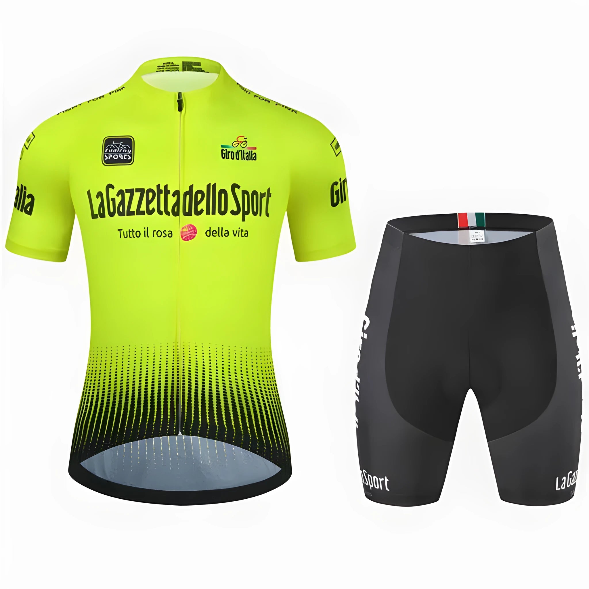 Cycling short sleeve suit in quick-dry polyester for summer riding, available in multiple colours