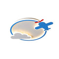 Cartoon model airplane deer iron acrylic LED ceiling lamp 50cm with stepless dimming