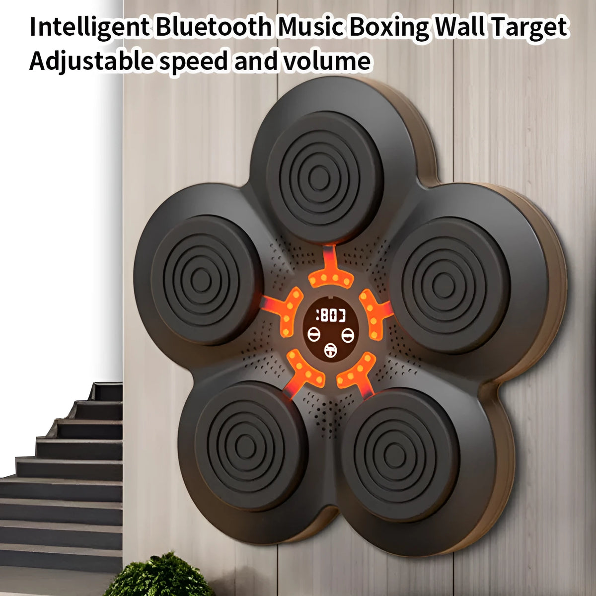 Children's ABS boxing target training equipment shown with adult gloves, children's gloves or no gloves options