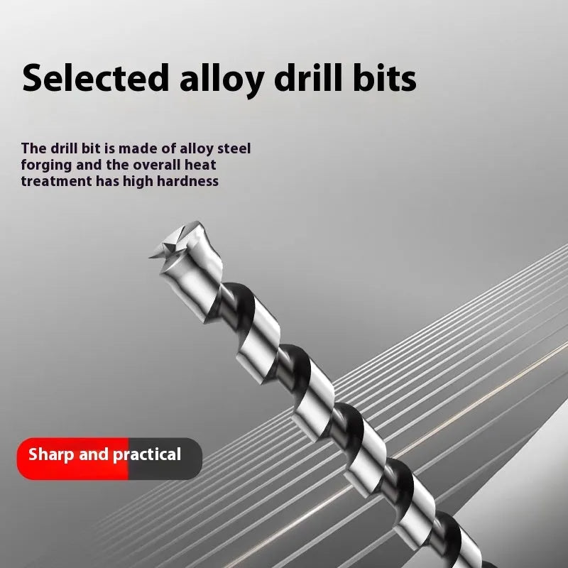 12.7mm carbon steel square hole drill bit and sleeve set for woodworking.