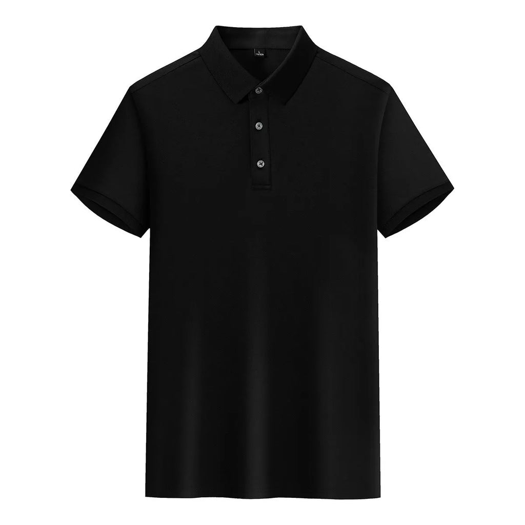 Cotton lapel short-sleeved t-shirt in business style with mosaic pattern detail