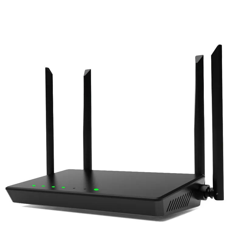 Portable 300m wifi router in black or white with 5 ports including 4 LAN connections