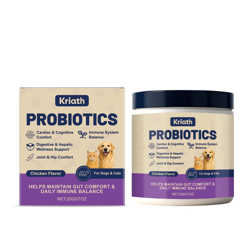 200g probiotic powder for pet intestinal care with Bacillus subtilis, fructooligosaccharides, glucose and chicken powder