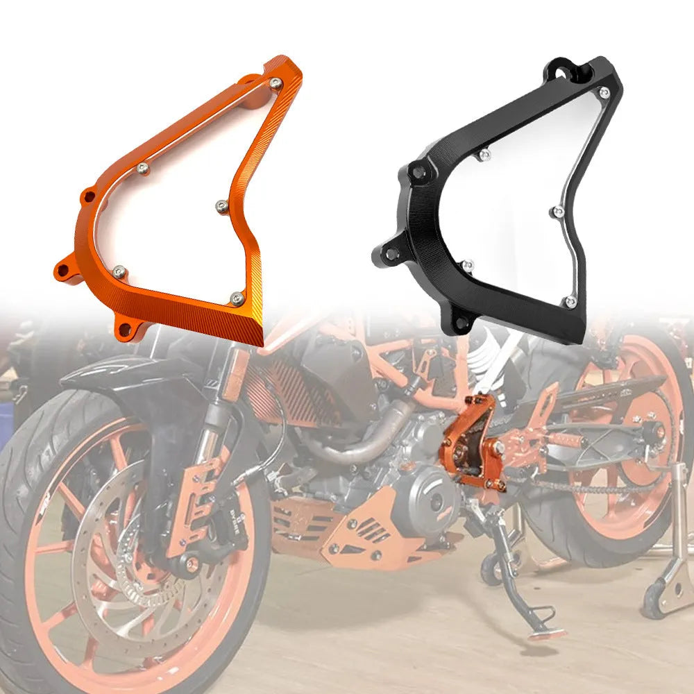 KTM Duke 250 390 chain front gear cover replacement in black or orange, 20x15x5 cm