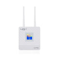 LTE router with two antennas, USB cable, and power adapter for home office wireless connectivity
