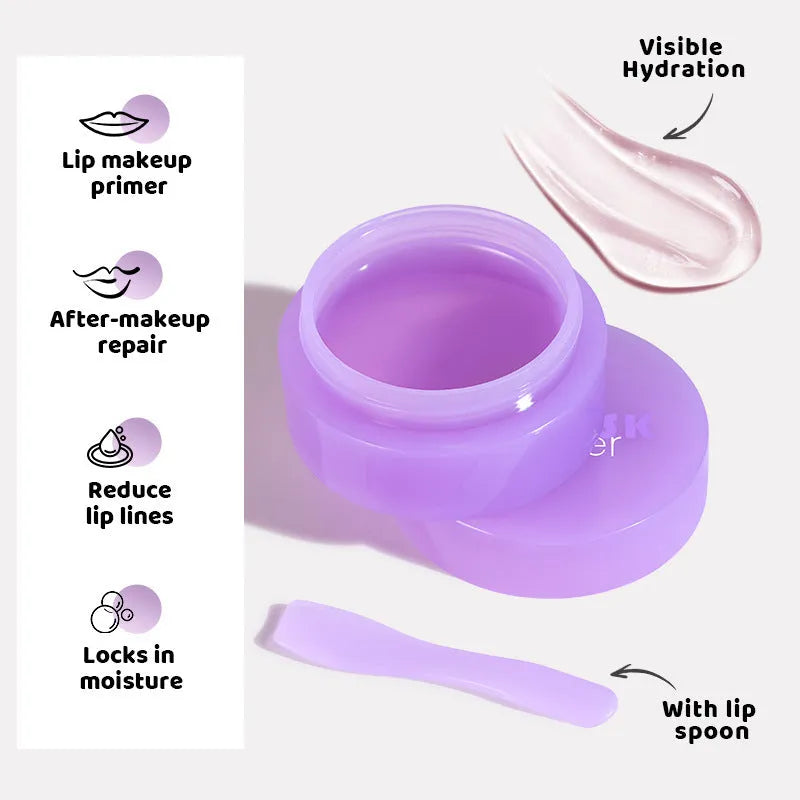 10ml exfoliating lip balm tub with applicator scraper for moisturising and softening cutin.