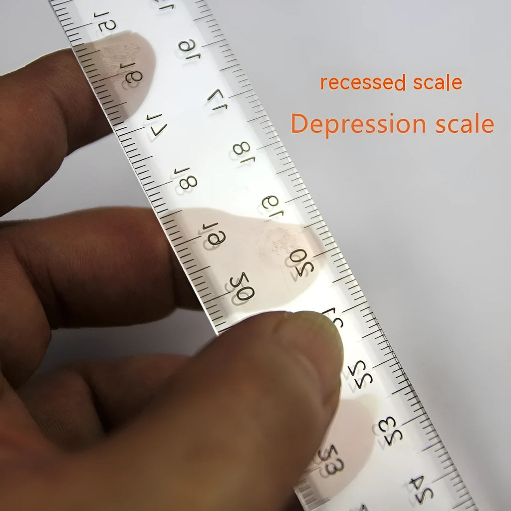 30cm transparent plastic T-square ruler with centimetre markings for technical drawing