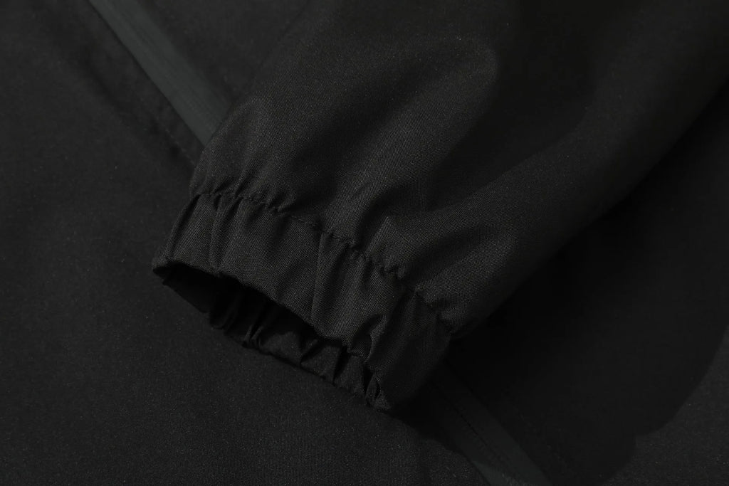 Men's polyester long sleeve outdoor wild jacket in spring and autumn, available in black, grey, and ivory white